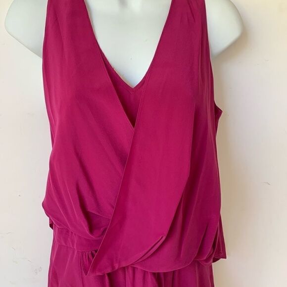ELIZABETH AND JAMES FUSCHIA SILK FLOWY SHORT DRESS - Picture 7 of 12